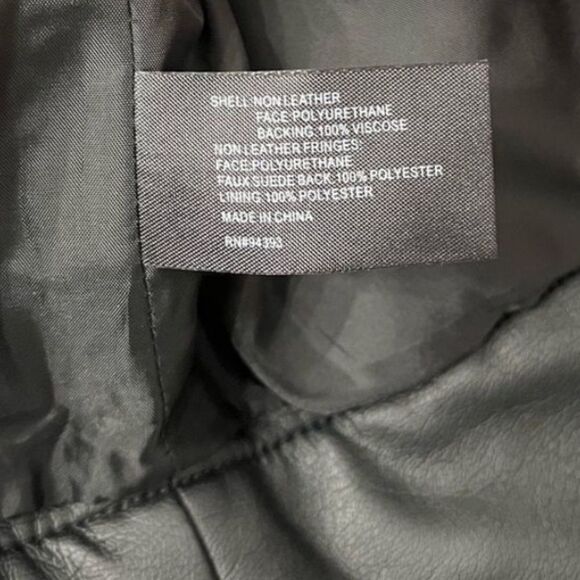 CoffeShop Juniors' Faux-Leather Fringe Moto Jacket size XS - Picture 4 of 9